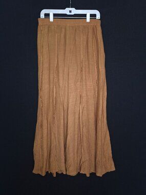 💙 Zig Zag Stripe Ultra Wide Flowy Pull On Pants Size L/XL Pockets Boho Cottage